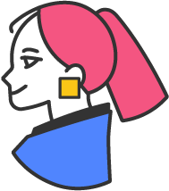 らちまゆみの横顔イラスト